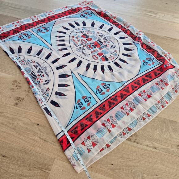 Printed Village Shawl oversized scarf Rectangle Native American Anthropologie - Picture 4 of 6